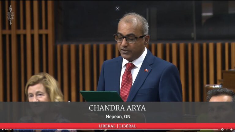 The video of the member of Canadian parliament Chandra Arya recognizing Chinese Freemasons of Canada on its 160th anniversary